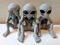 Hear See Speak No Evil Alien 3D Printed Sculpture