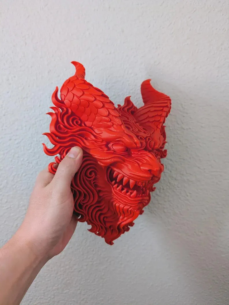Fire Dragon 3D Printed Wall Art