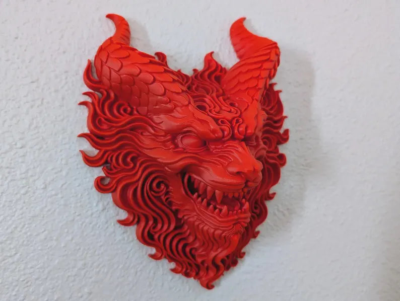 Fire Dragon 3D Printed Wall Art