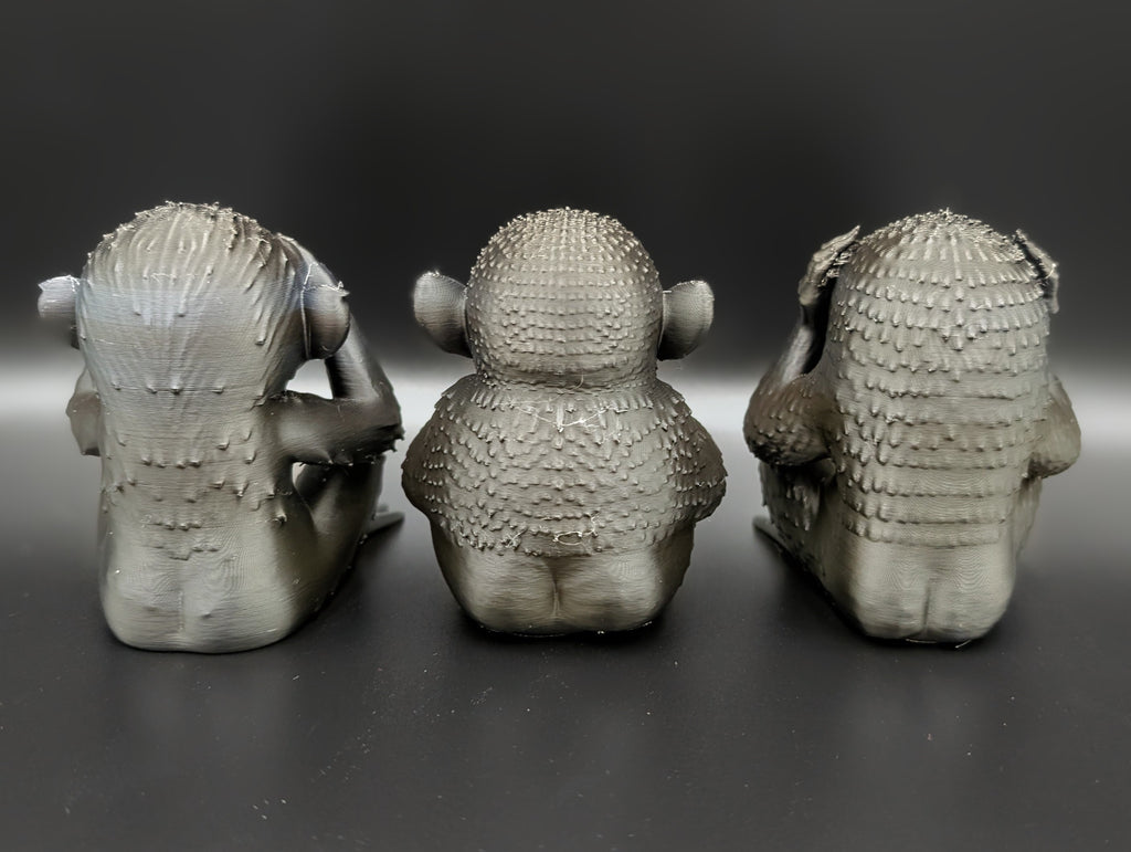 Three Wise Gremlins 3D Printed Sculpture